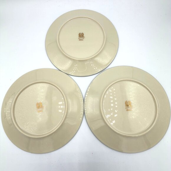 Set of 3 Lenox Special 6" Christmas Tree Appetizer Dessert Plates Green Rim USA - Picture 5 of 6